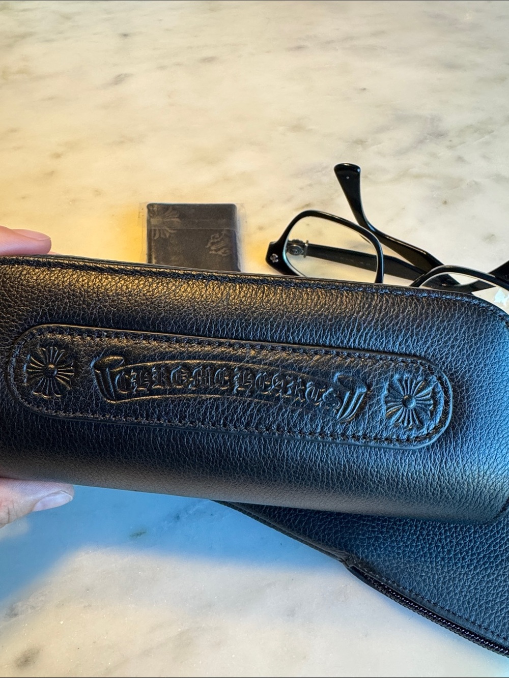 Authentic Chrome Hearts GITTIN ANY? Black Eyeglasses Frames w/ Case Pouch Cloth - Picture 14 of 14